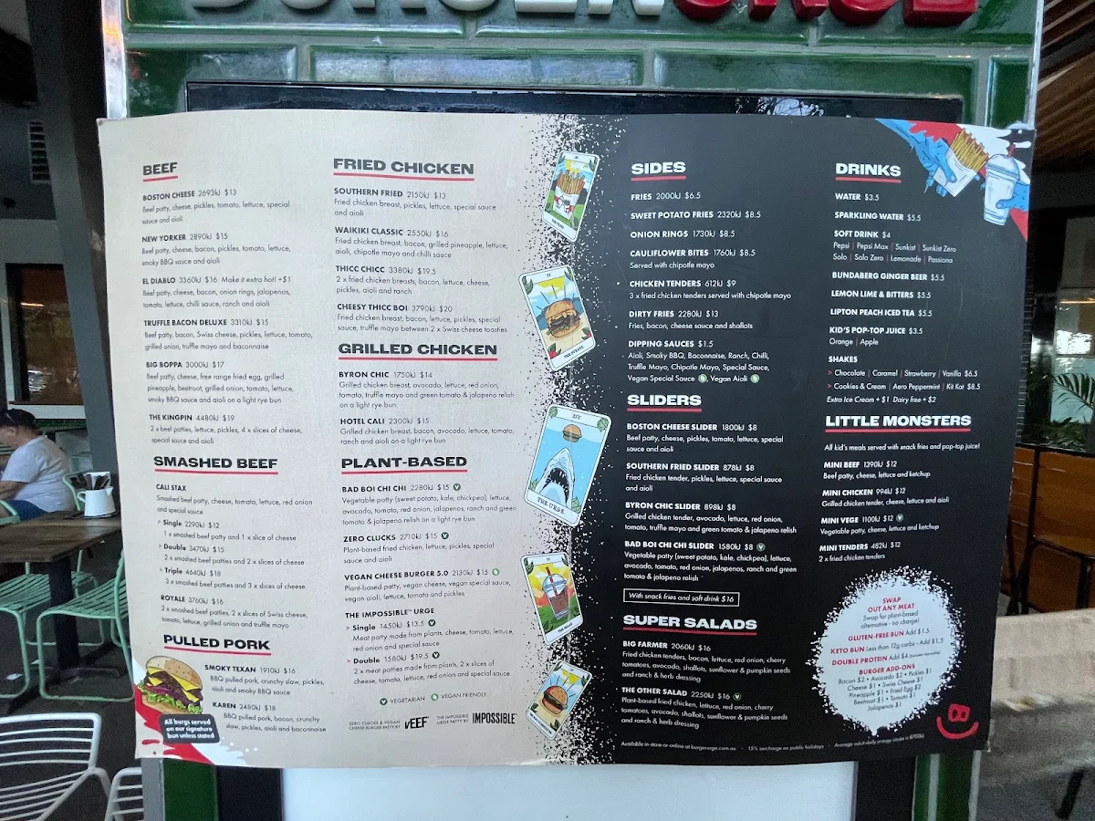 Menu, Burger Urge (Smithfield)