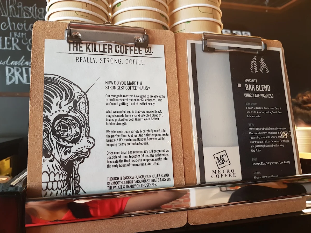 Menu, Metro Coffee