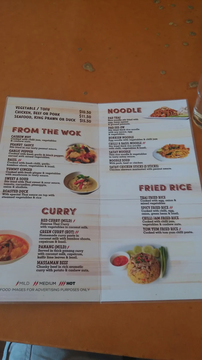 Menu, Sticky Rice Thai Newcastle East