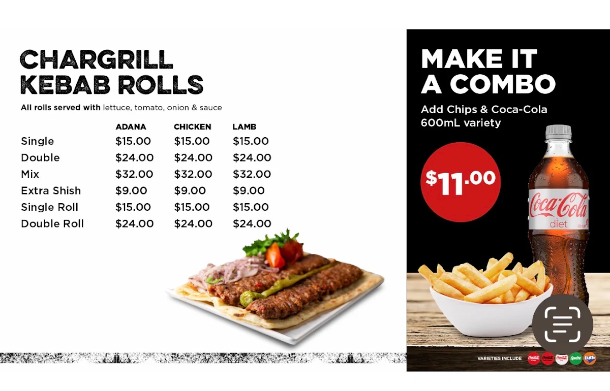 Menu, KebabTown