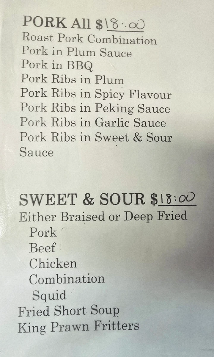 Menu, It is under a new name & management.