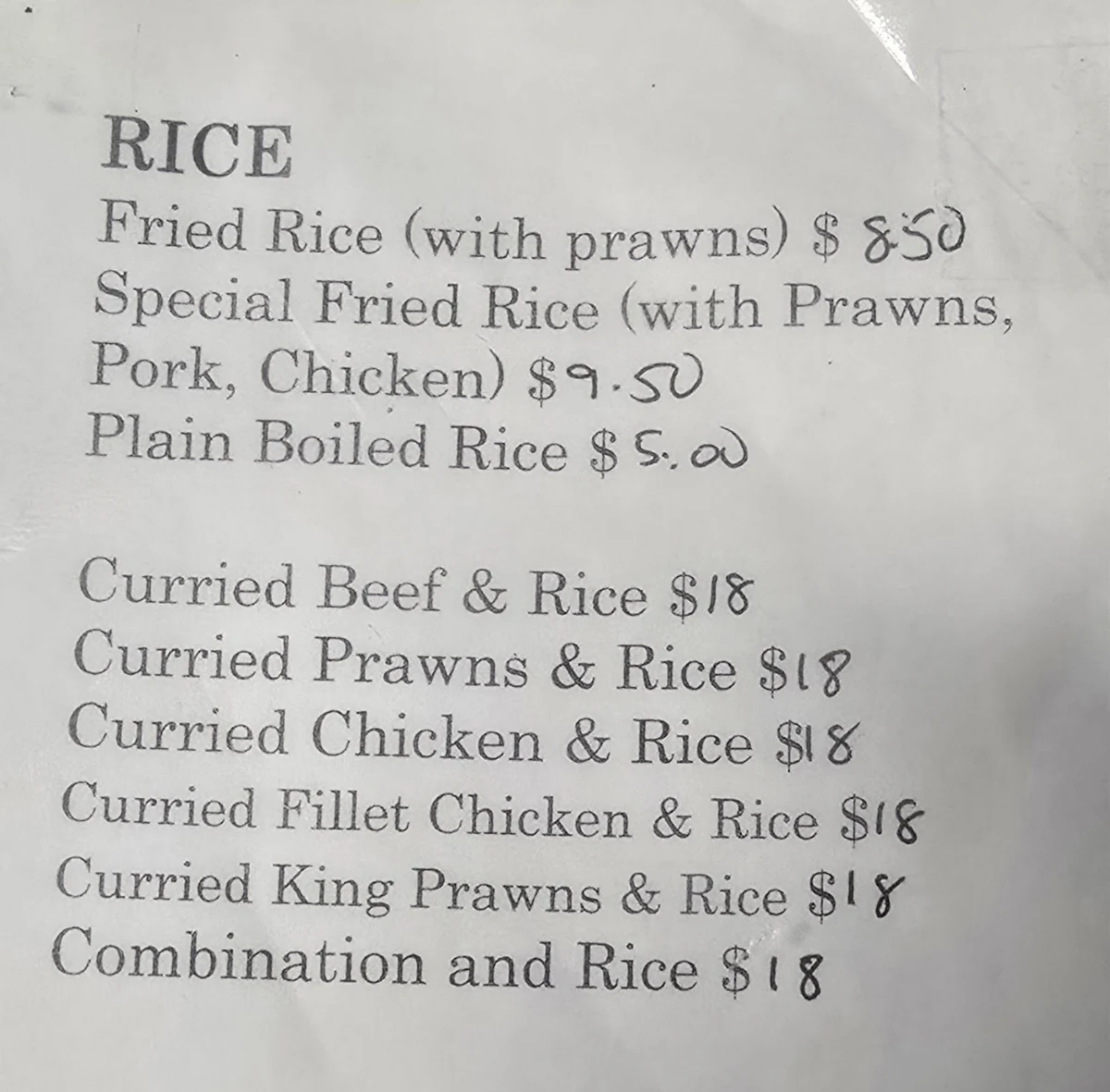 Menu, It is under a new name & management.