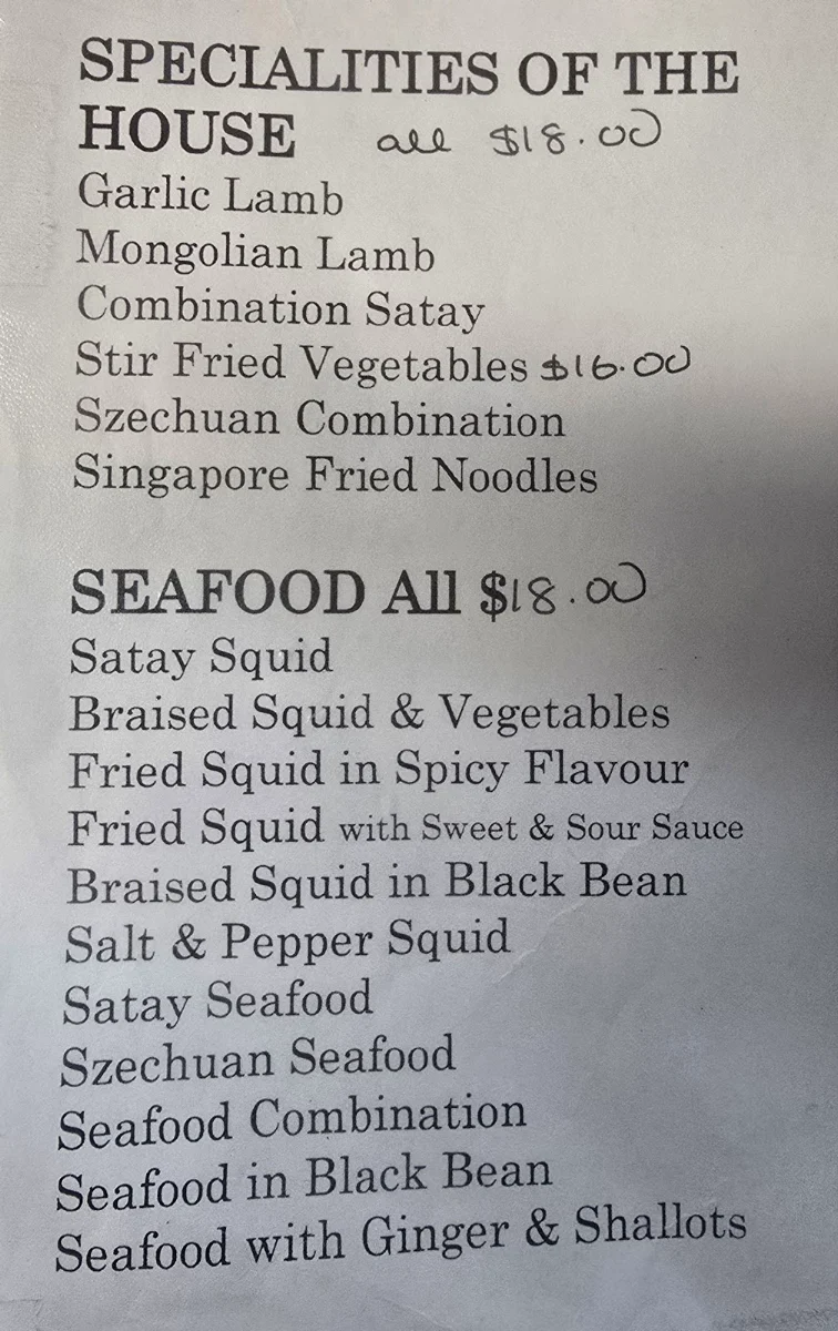 Menu, It is under a new name & management.