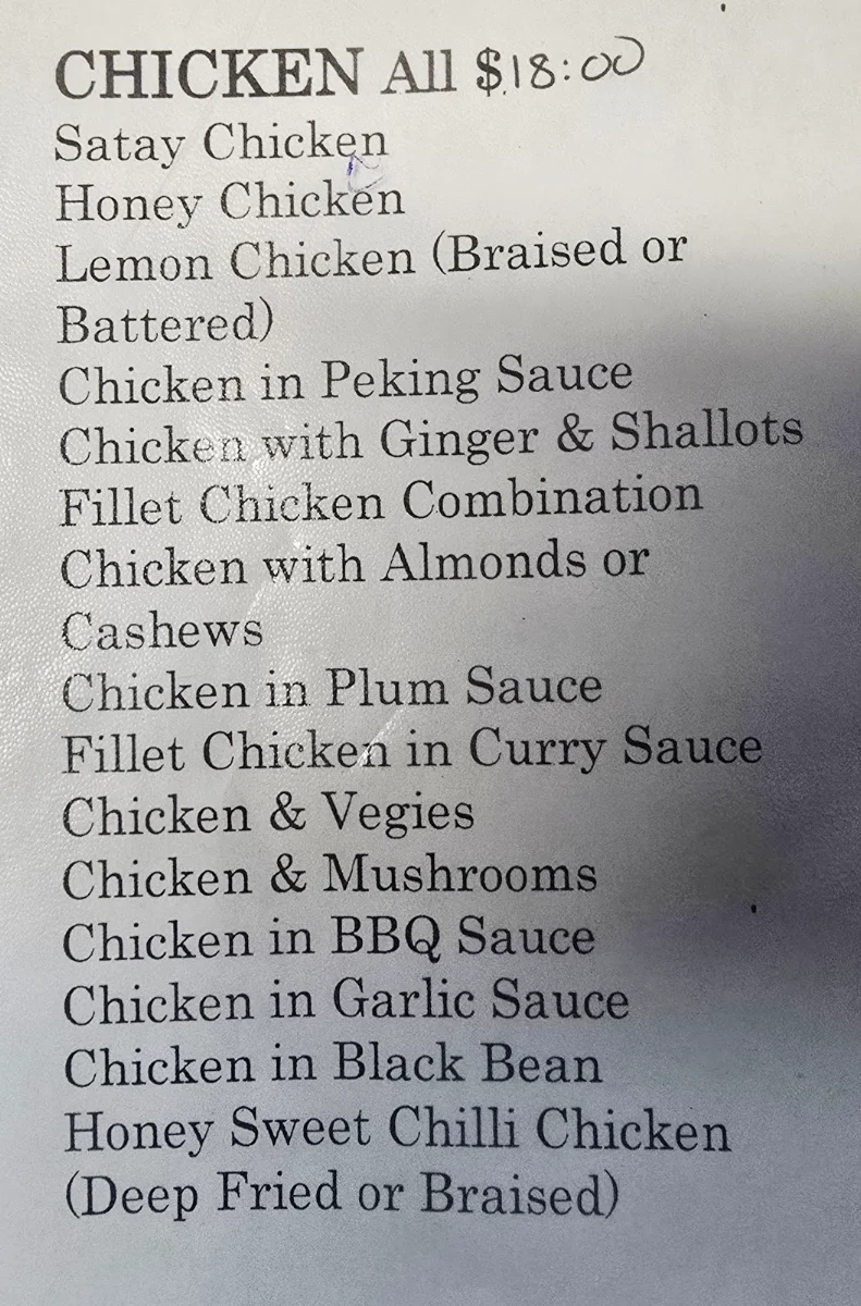 Menu, It is under a new name & management.