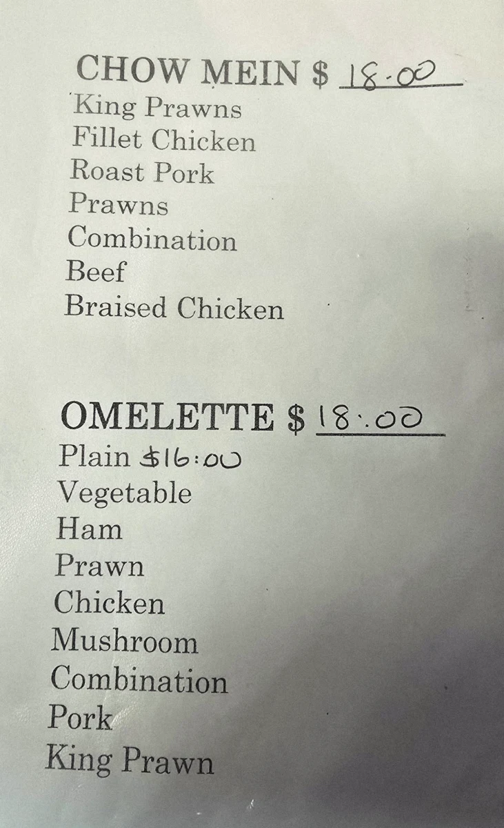 Menu, It is under a new name & management.