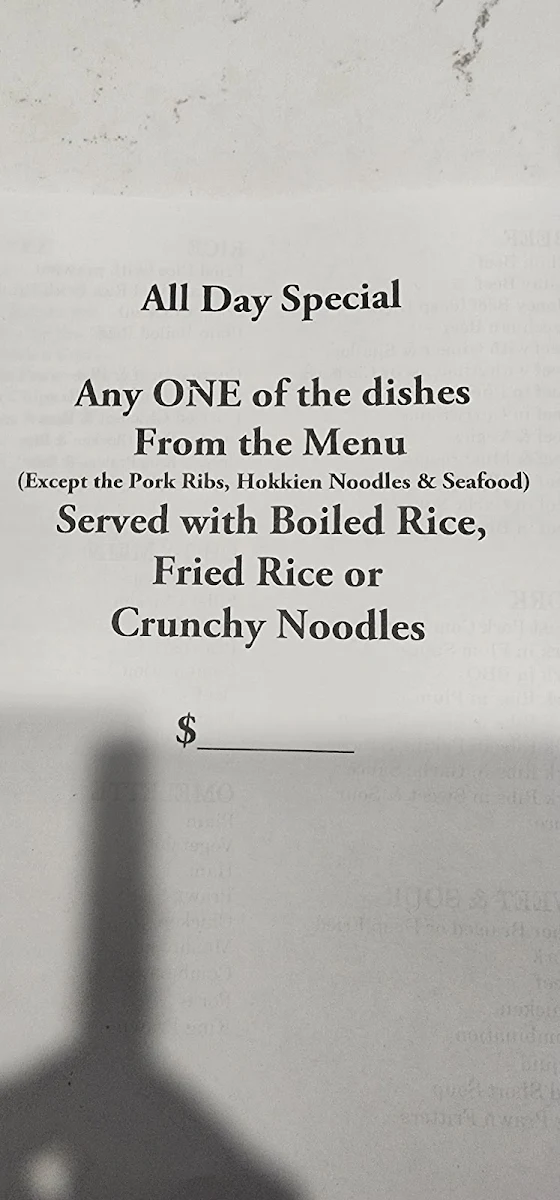 Menu, It is under a new name & management.