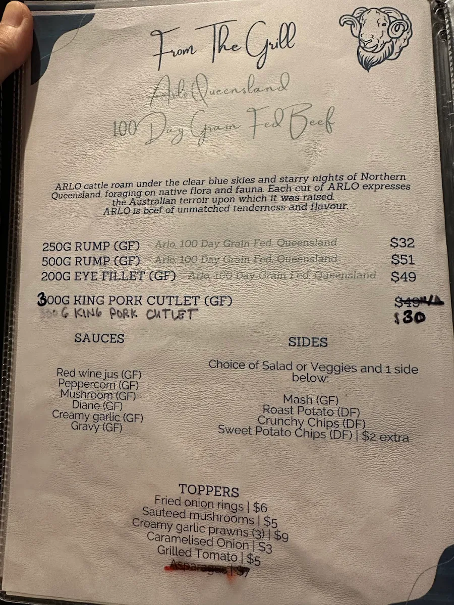 Menu, Woolshed Baa & Grill and Baa-rista