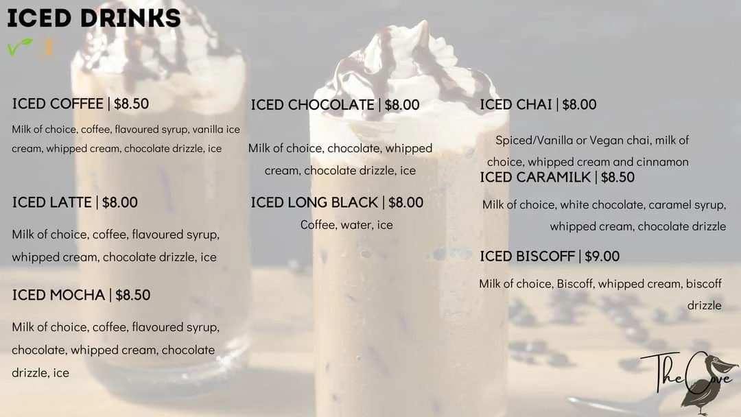 Menu, The Cove