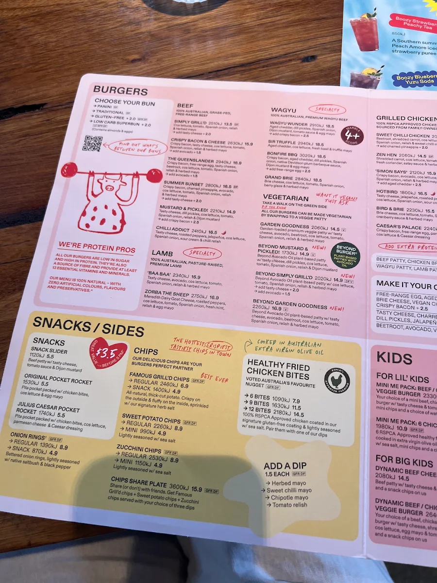 Menu, Grill'd Burgers - Burpengary