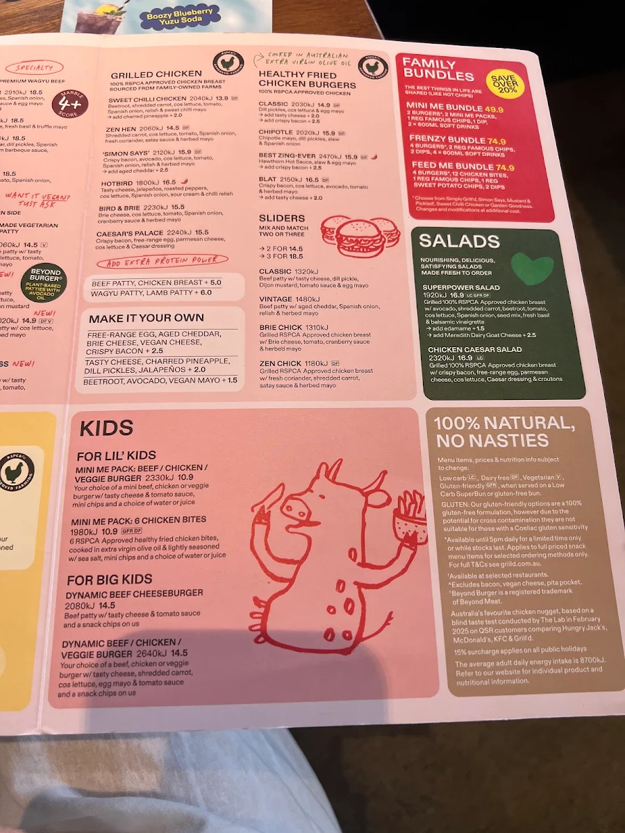 Menu, Grill'd Burgers - Burpengary