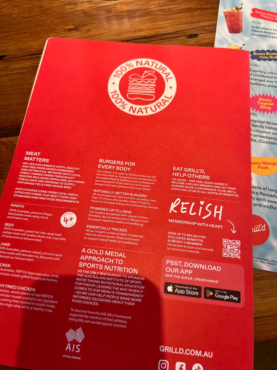 Menu, Grill'd Burgers - Burpengary
