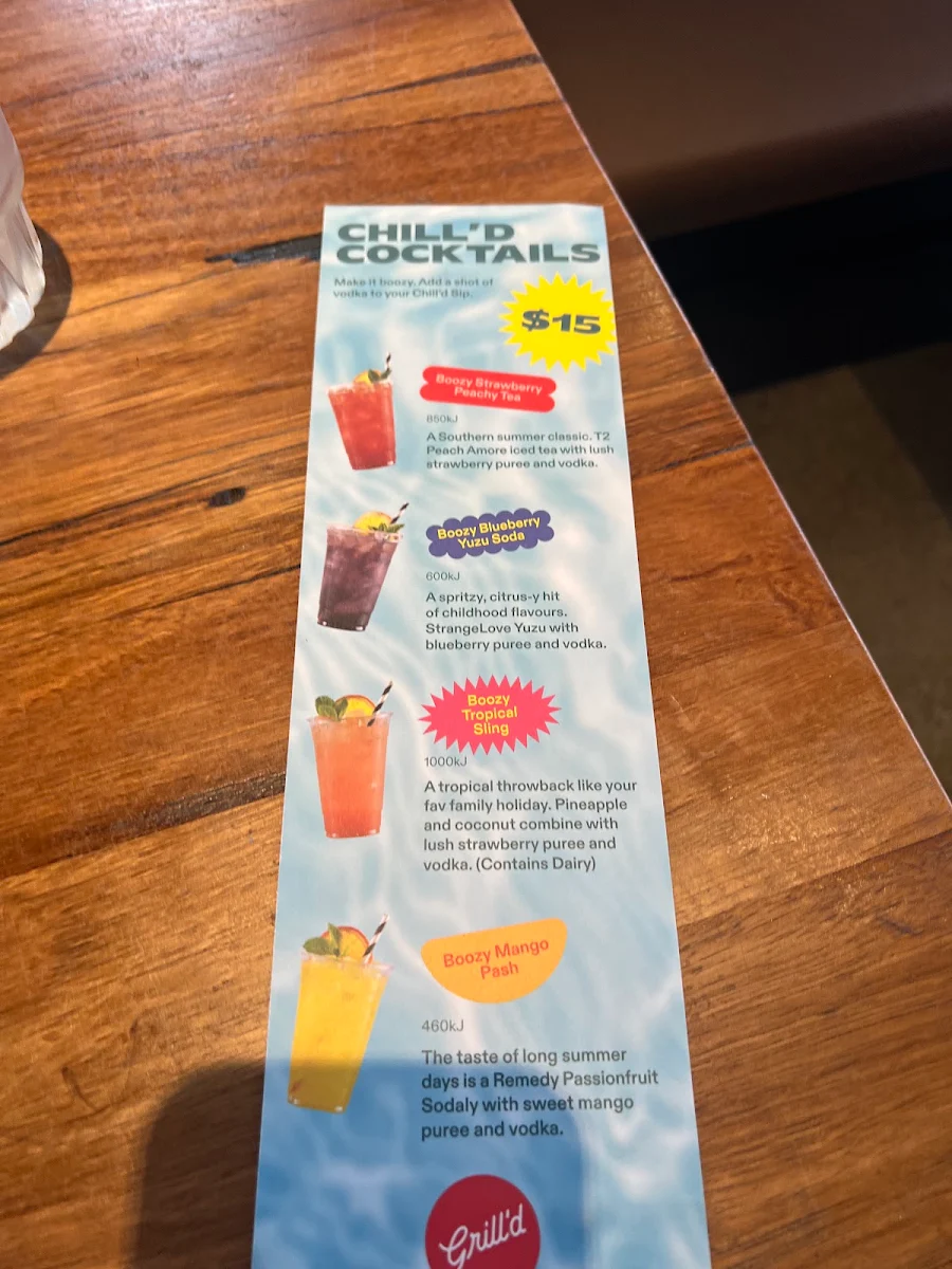 Menu, Grill'd Burgers - Burpengary