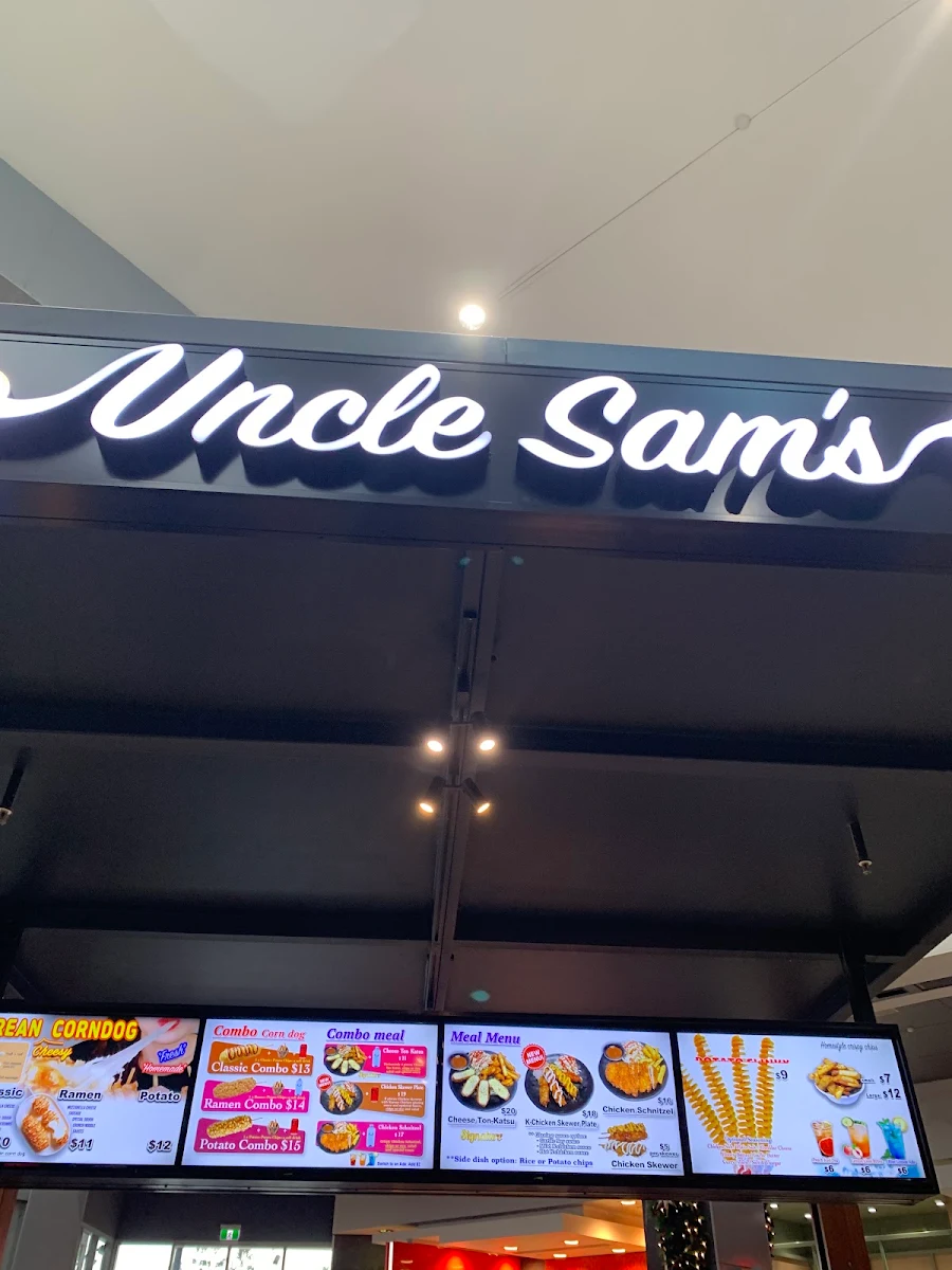 Menu, Uncle Sam's Food North Lakes