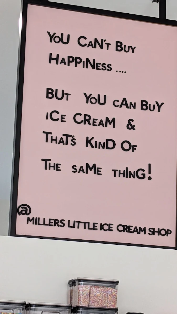 Menu, Millers Little Ice Cream Shop
