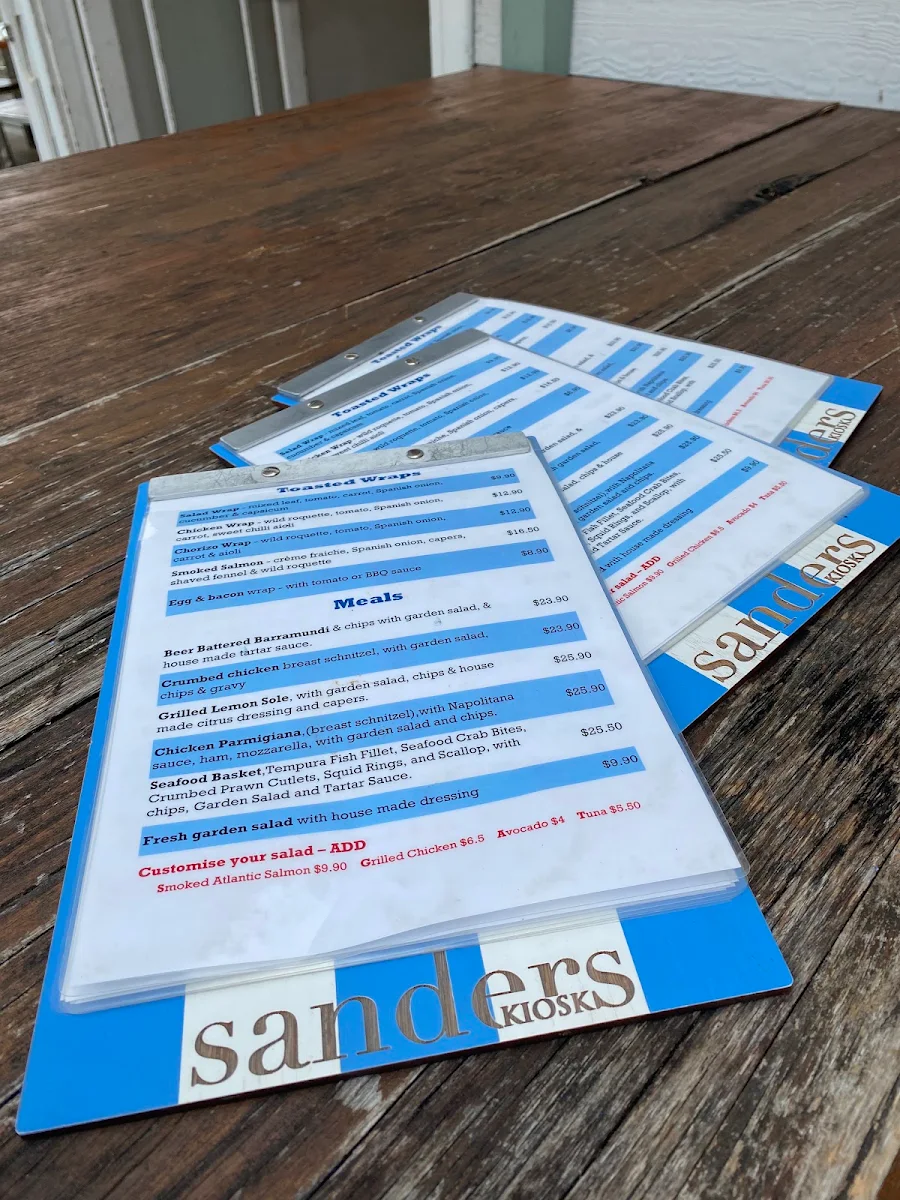 Menu, Sanders Kiosk