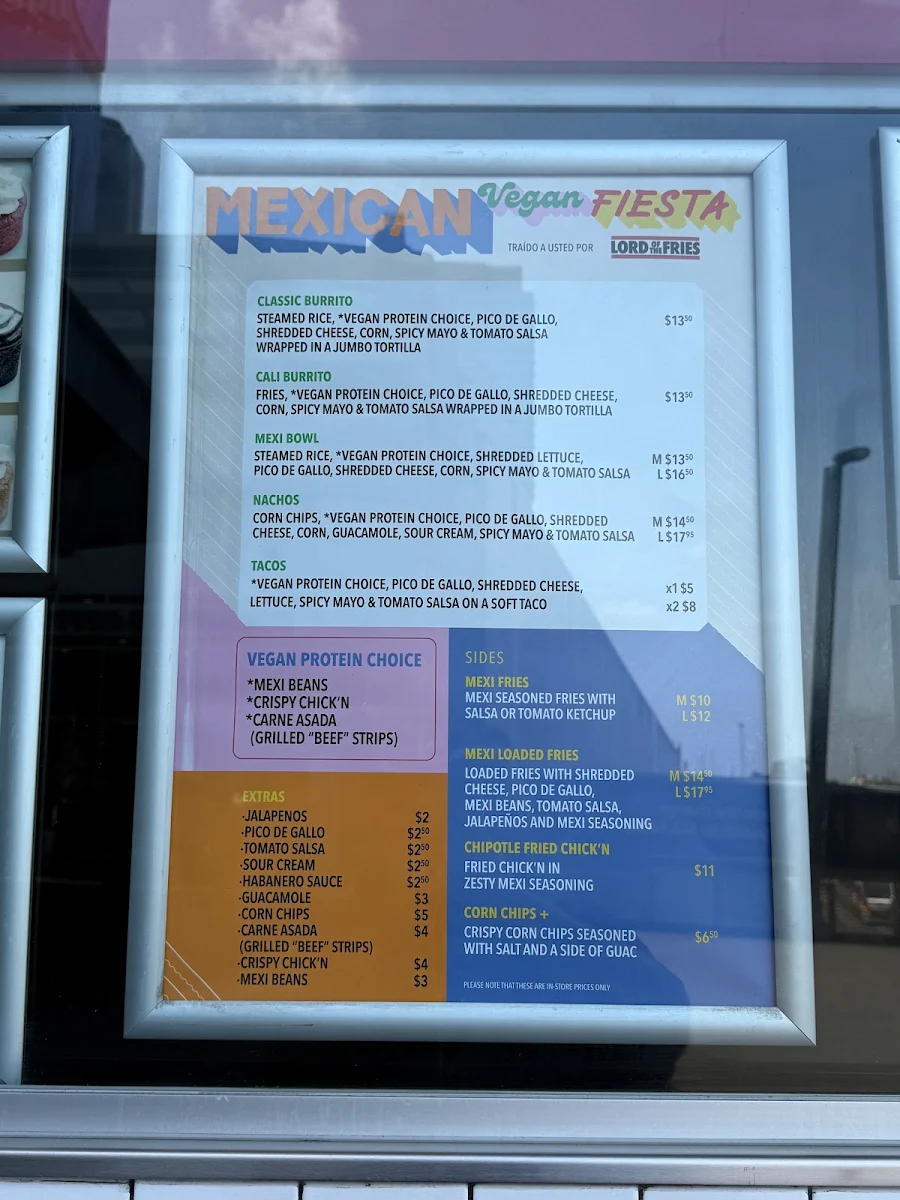 Menu, Lord of the Fries - Southern Cross Station