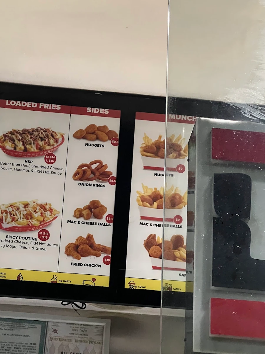 Menu, Lord of the Fries - Southern Cross Station