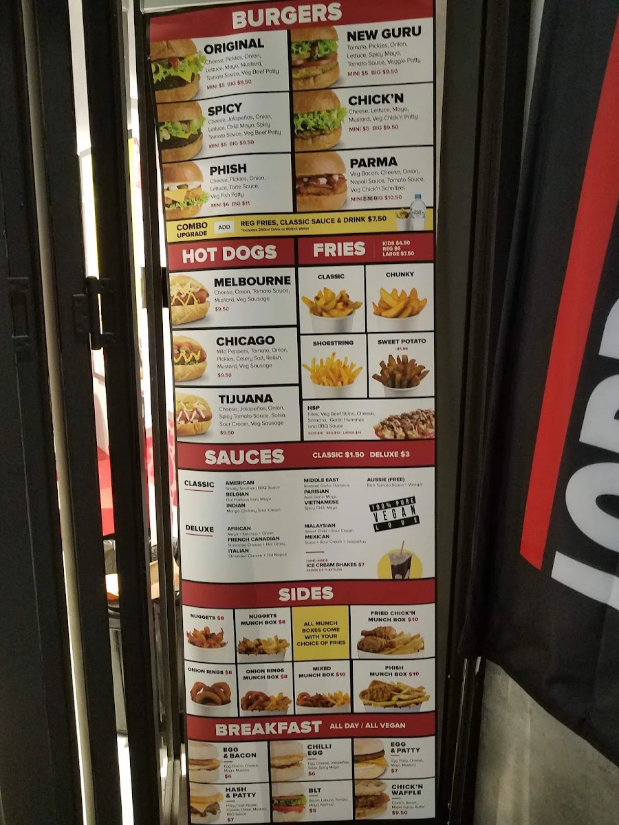 Menu, Lord of the Fries - Southern Cross Station