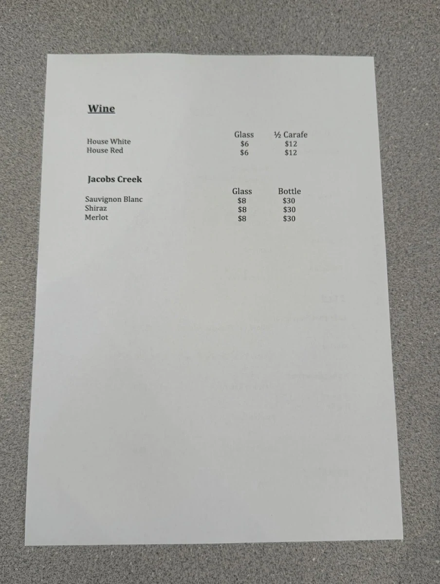 Menu, Kowin Restaurant