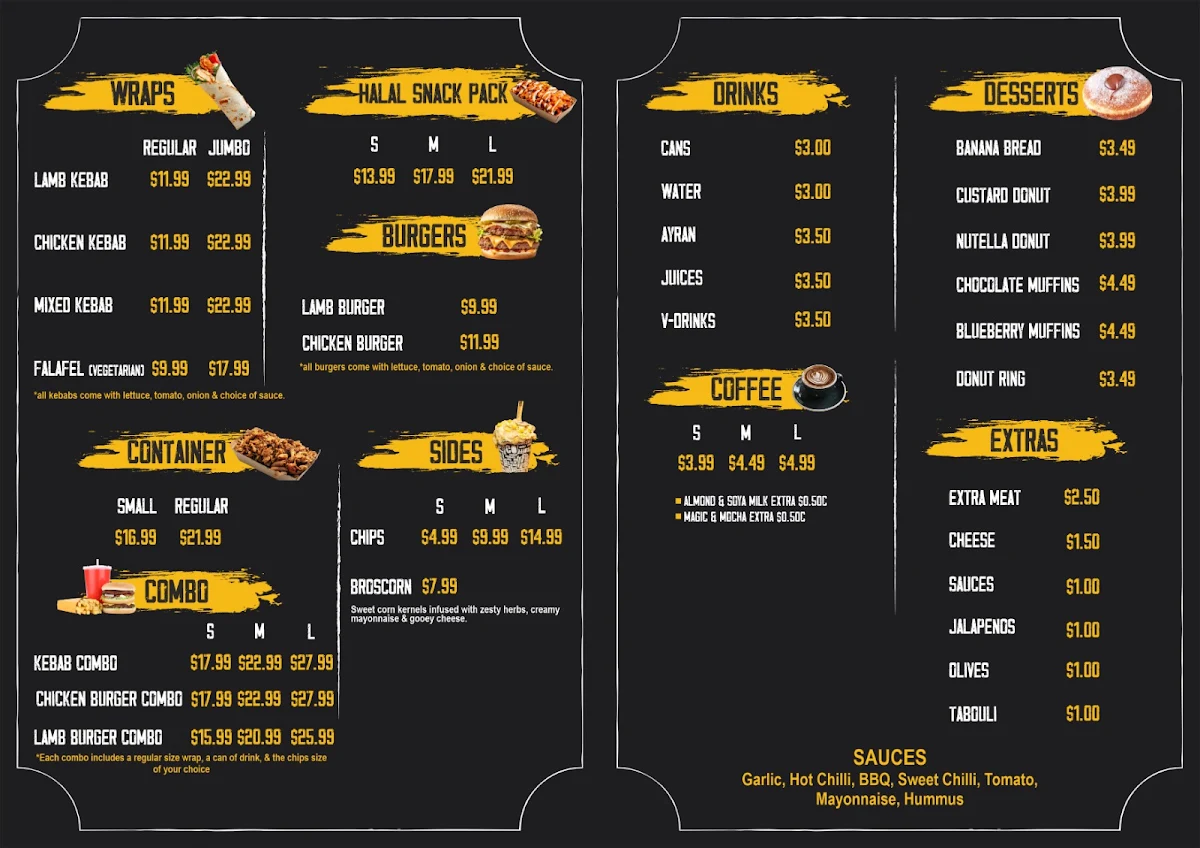 Menu, Brothers Foodies ( Kebab and Burger)