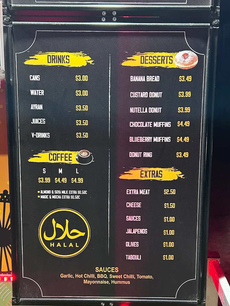 Menu, Brothers Foodies ( Kebab and Burger)