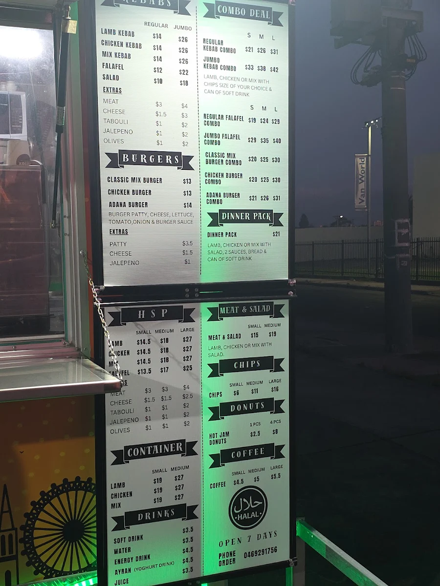 Menu, Brothers Foodies ( Kebab and Burger)