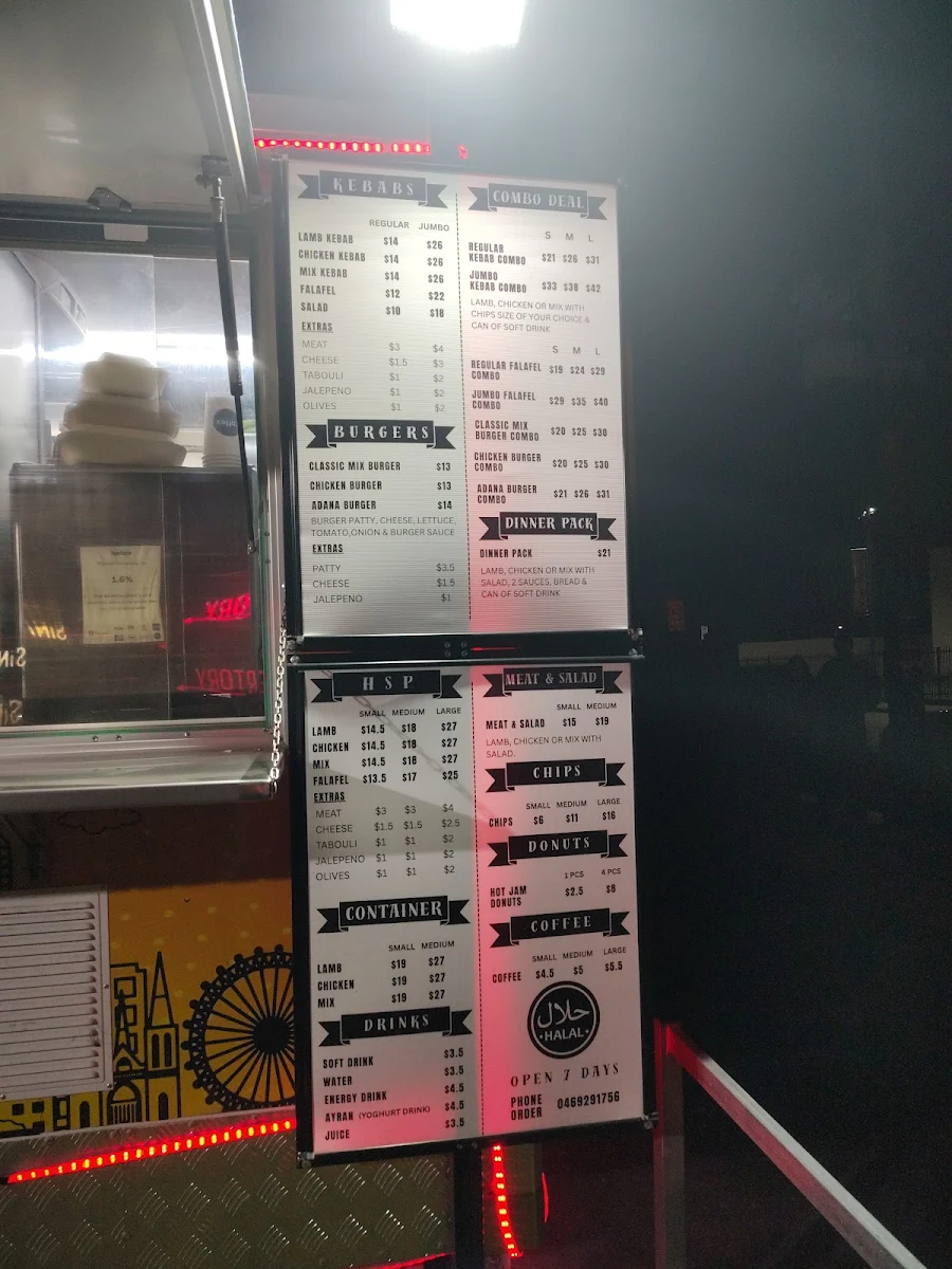 Menu, Brothers Foodies ( Kebab and Burger)