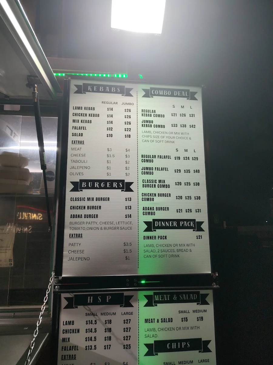 Menu, Brothers Foodies ( Kebab and Burger)