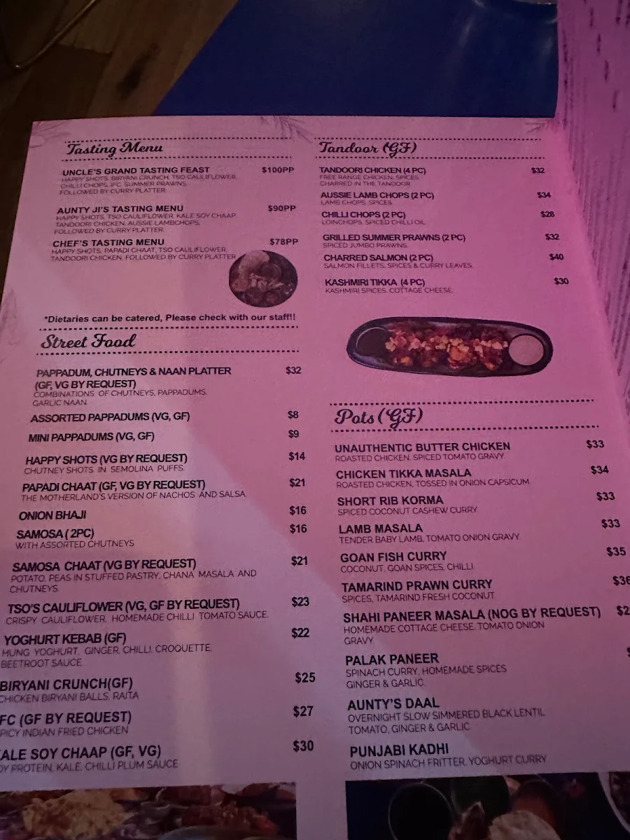 Menu, Don't Tell Aunty