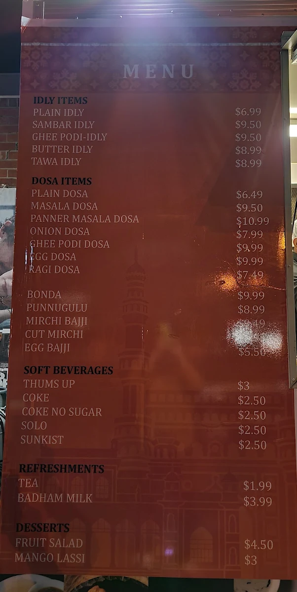 Menu, NAMASTHE MAMA