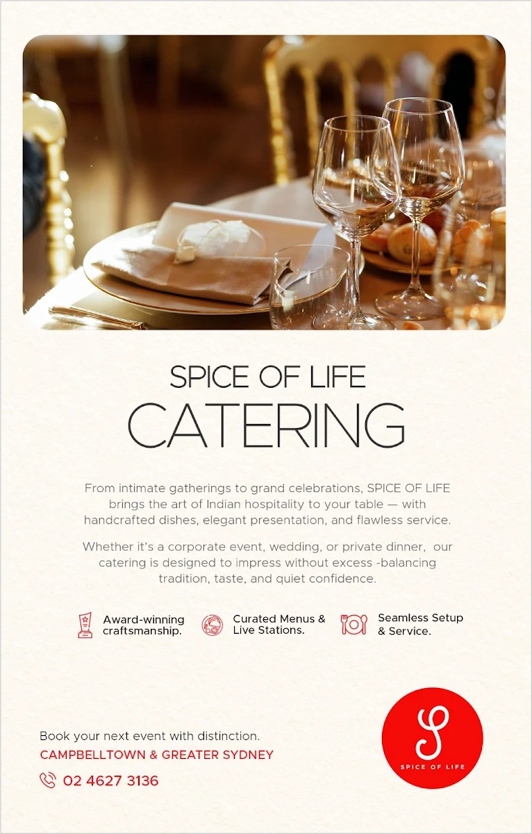 Menu, SPICE OF LIFE Campbelltown
