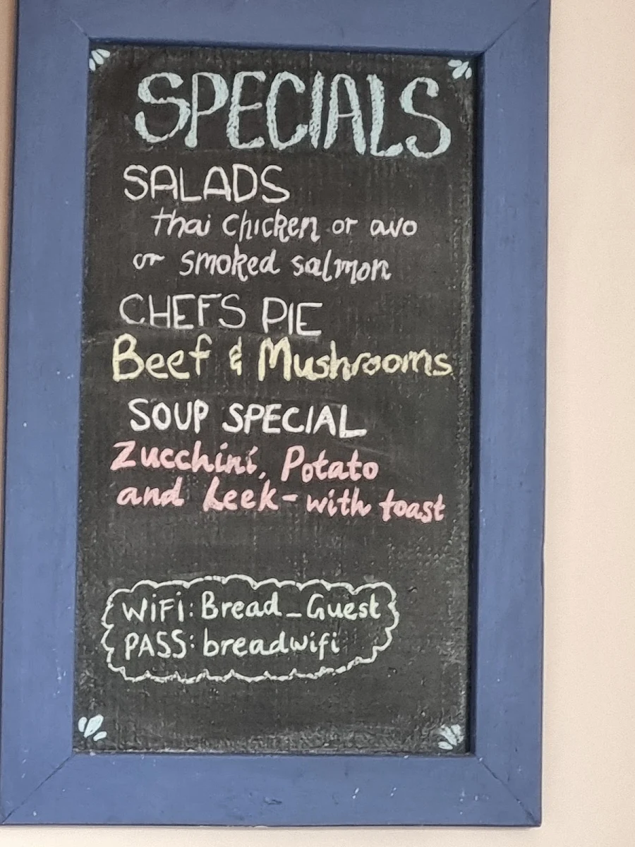 Menu, Bread Espresso Bar