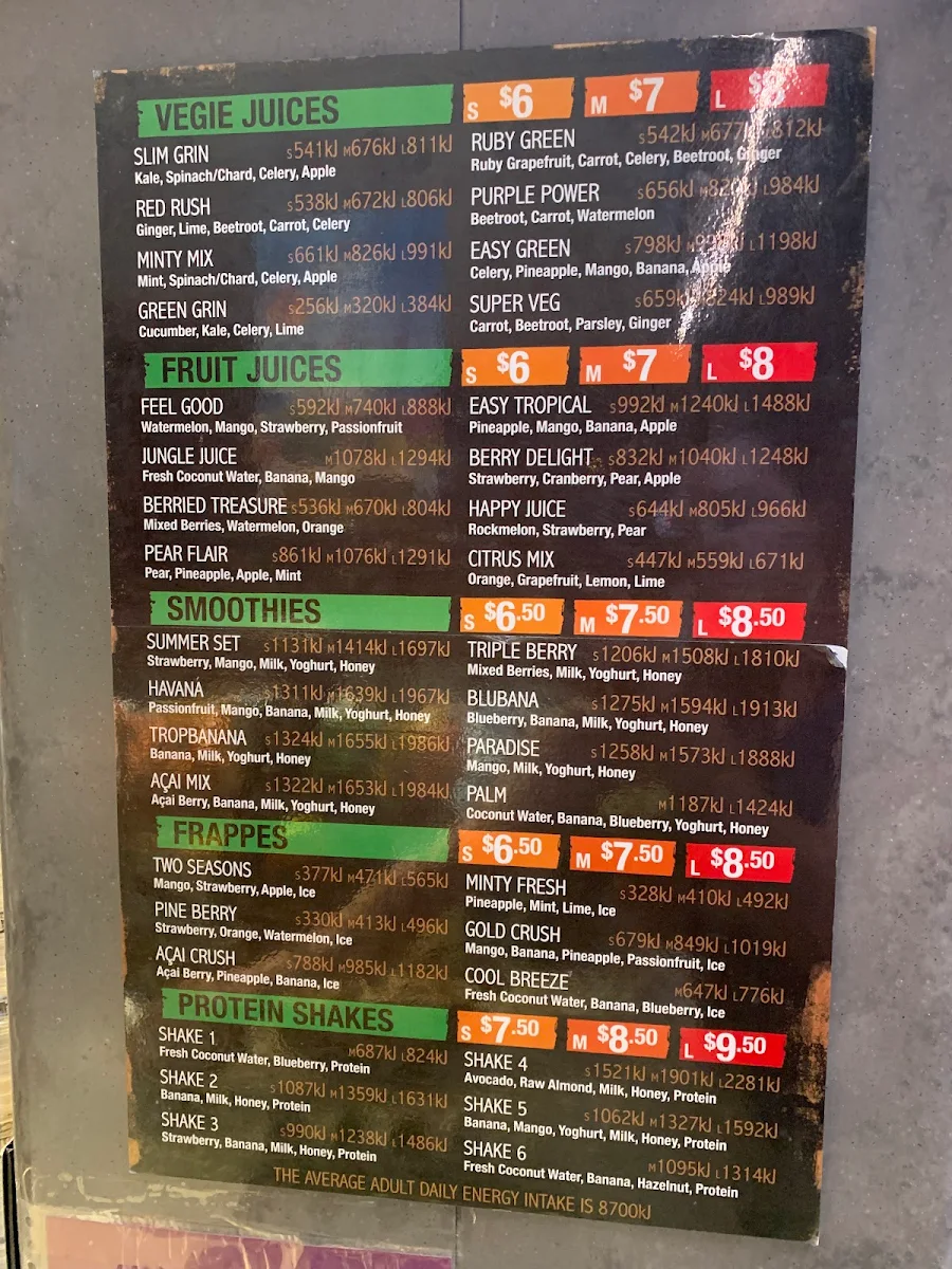 Menu, Top Juice Gateway