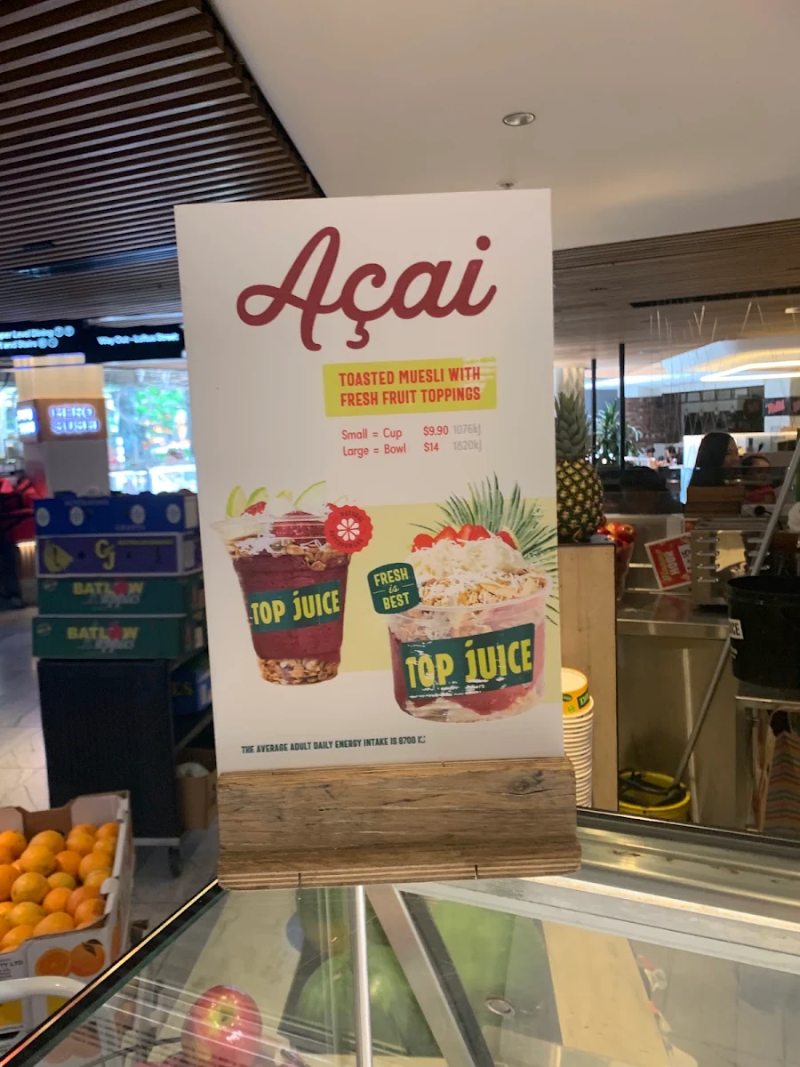 Menu, Top Juice Gateway