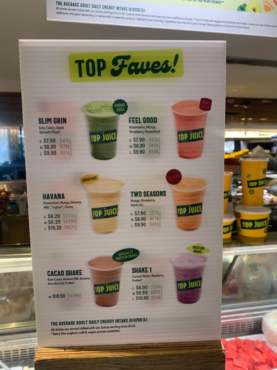 Menu, Top Juice Gateway