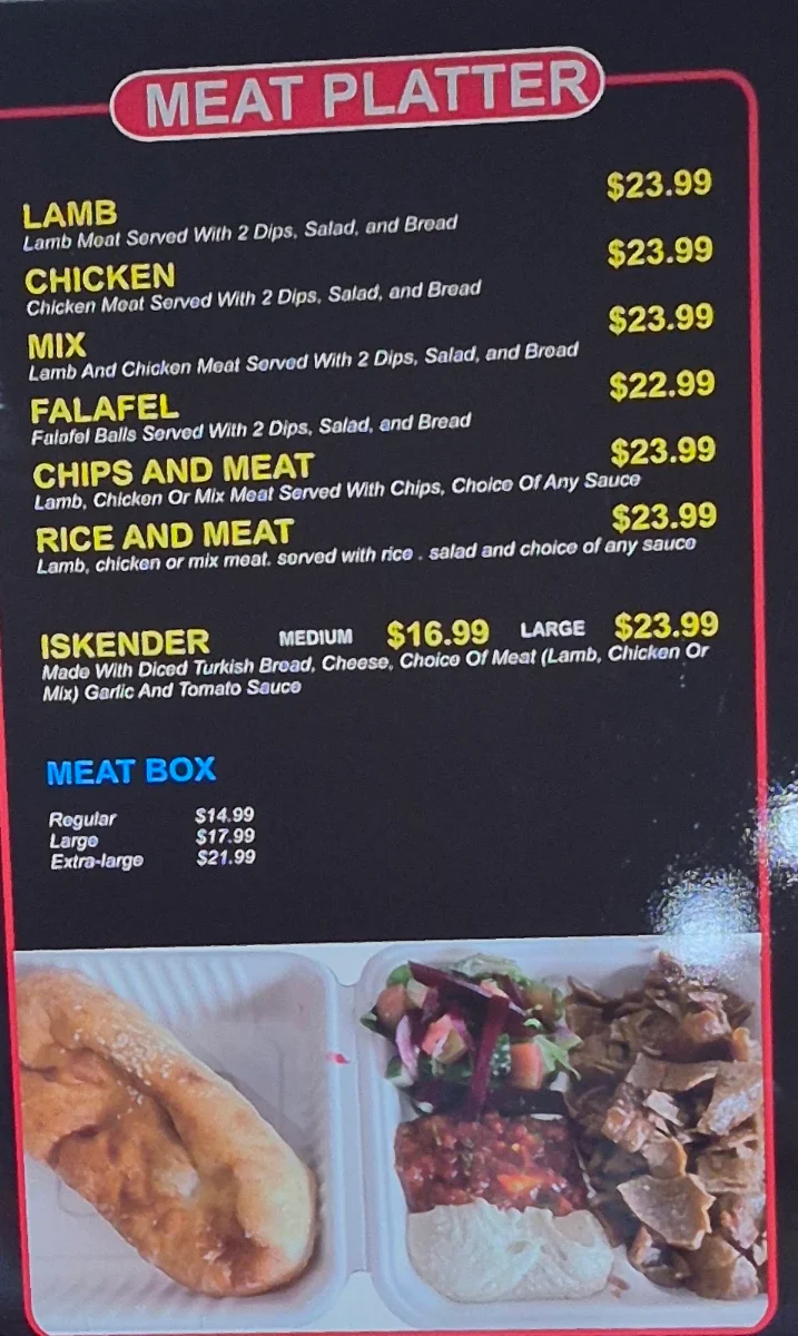 Menu, Luv A Kebab Pizza