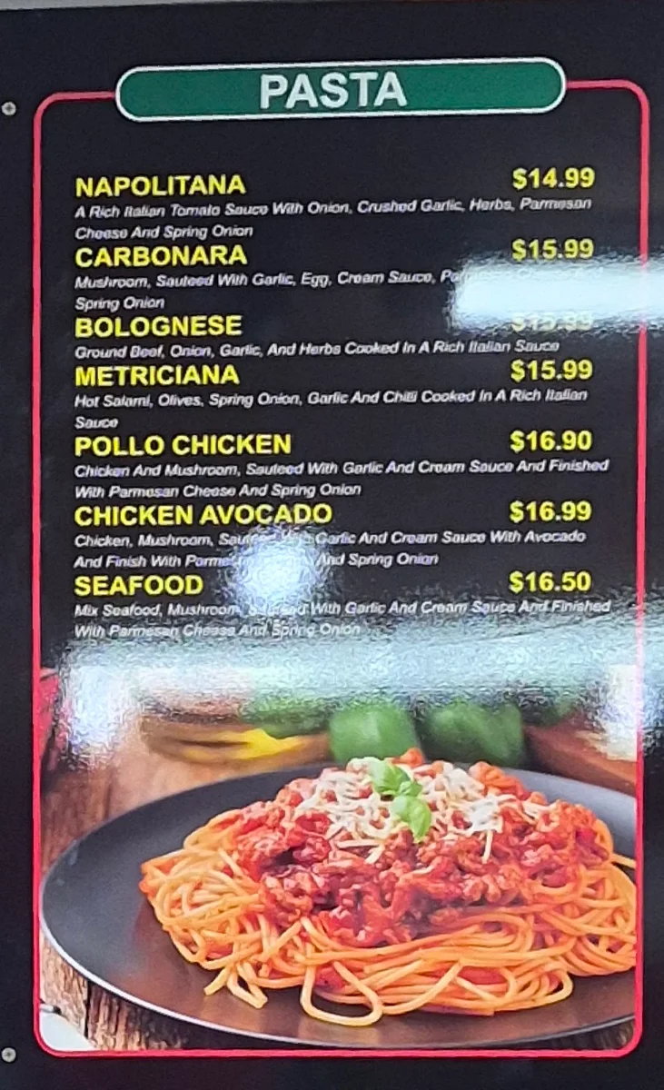 Menu, Luv A Kebab Pizza