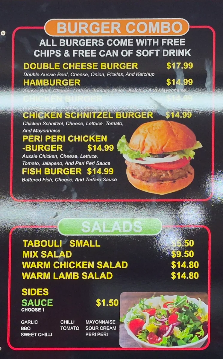 Menu, Luv A Kebab Pizza