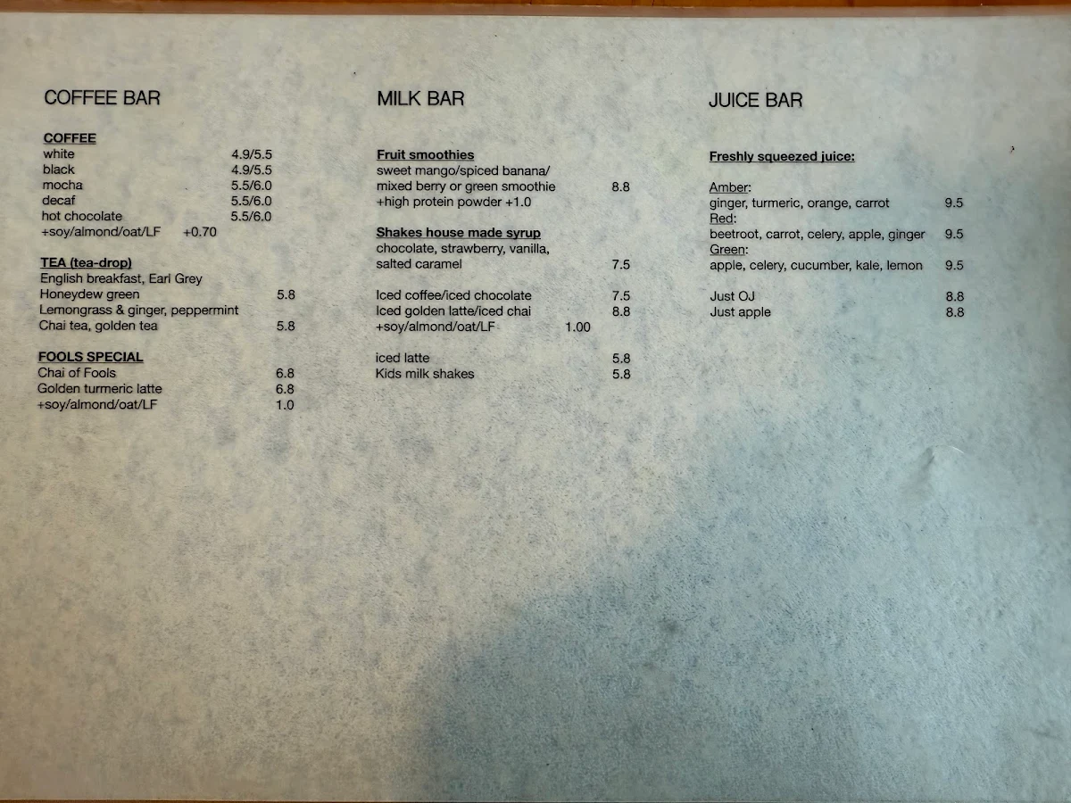 Menu, CHAIN OF FOOLS