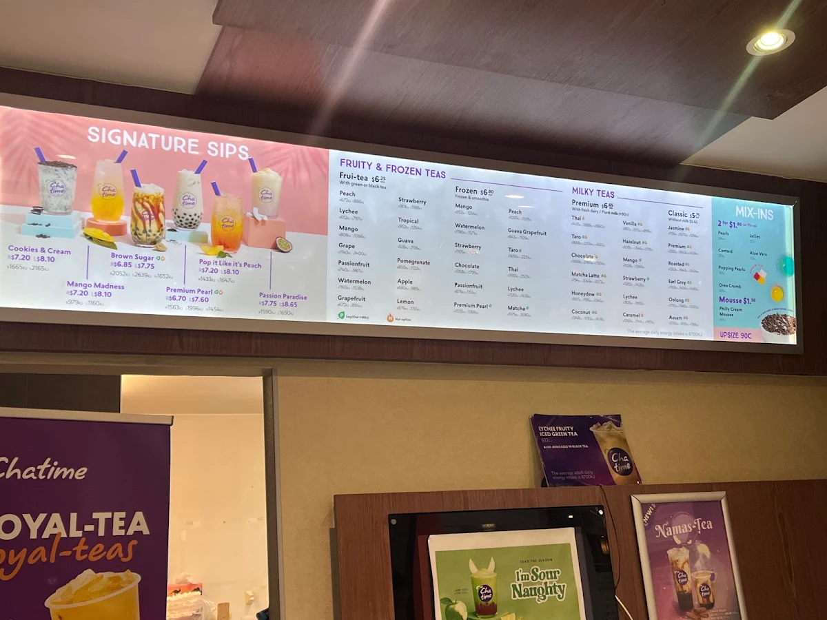 Menu, Chatime Uptown