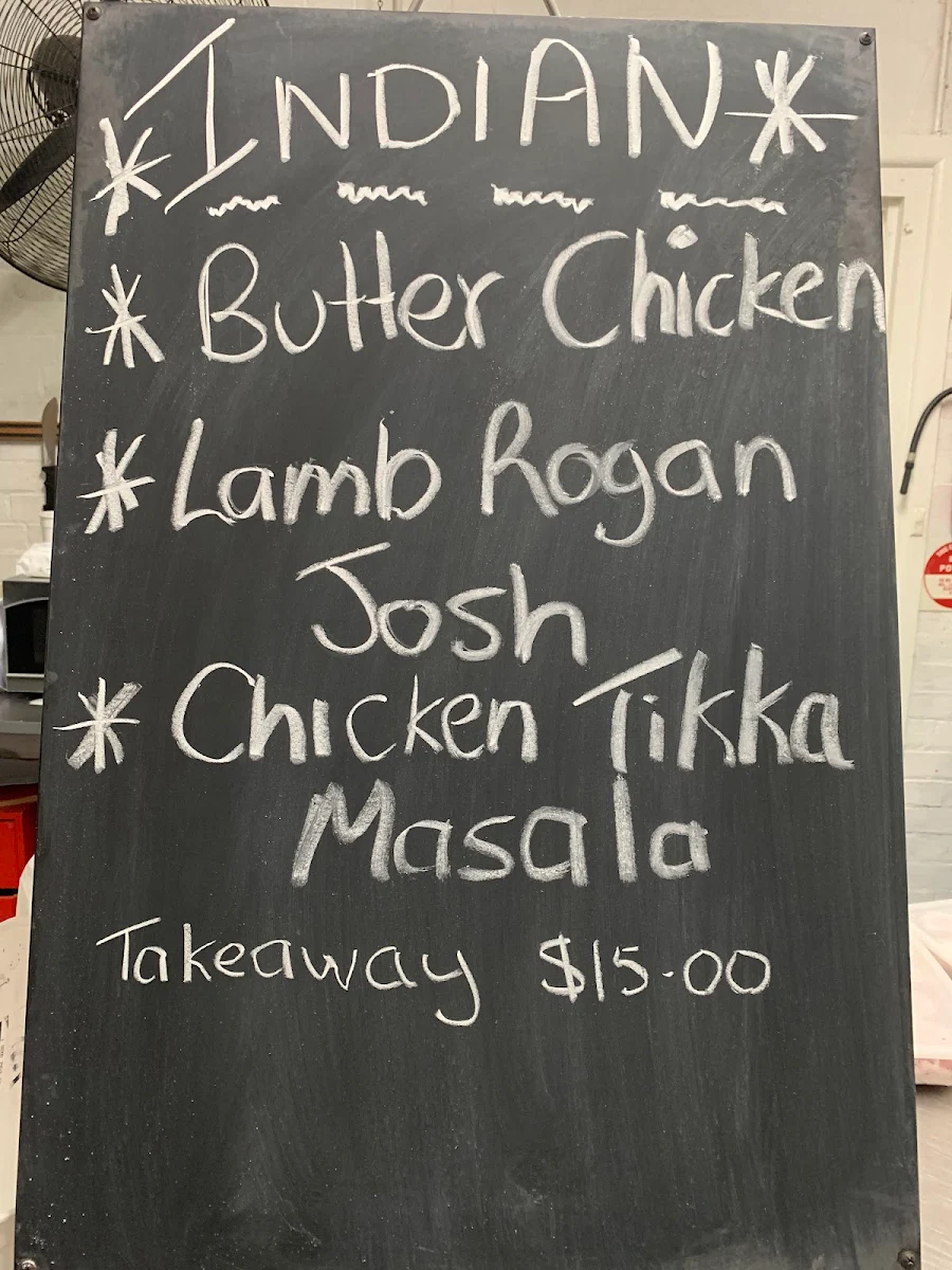 Menu, Adelong Cafe