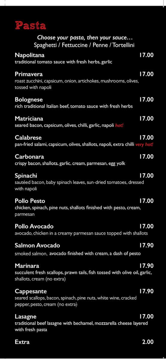 Menu, Pizza This Pizza That