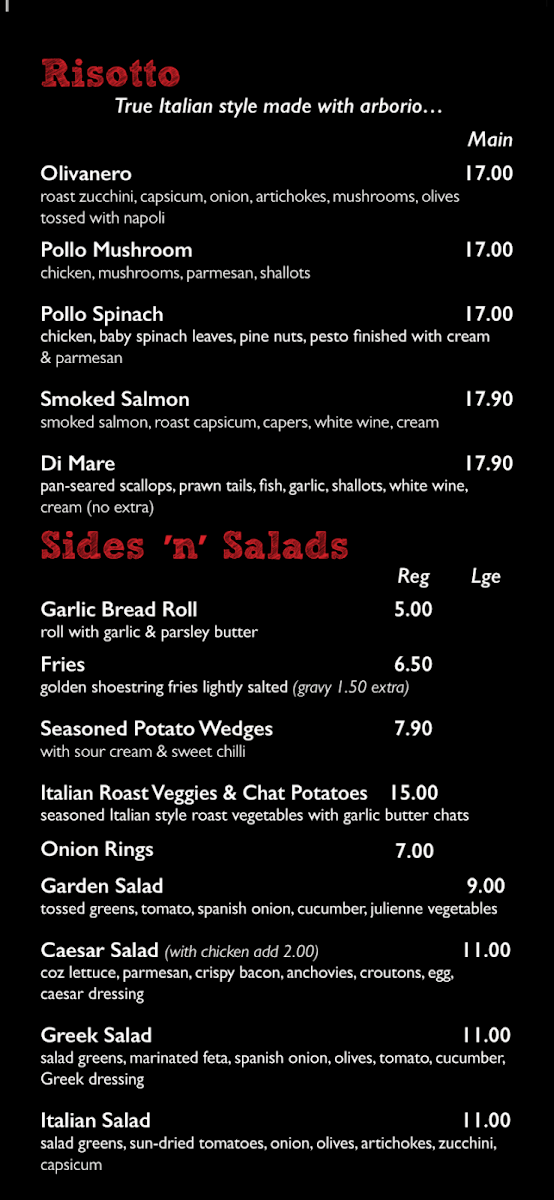 Menu, Pizza This Pizza That