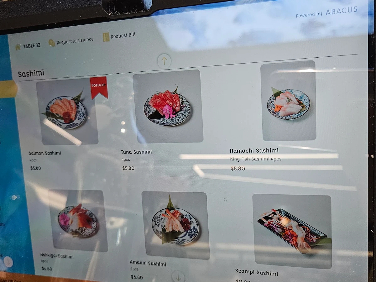 Menu, The Sushii Chef