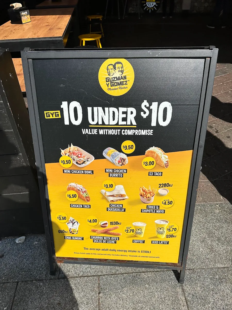 Menu, Guzman y Gomez - Manly