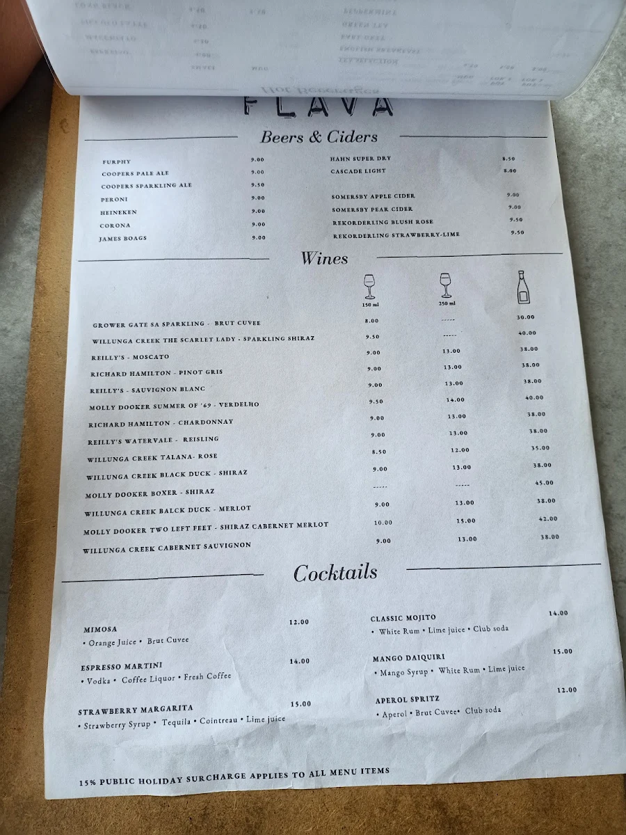 Menu, FLAVA Cafe - 'Taste the Vibe'