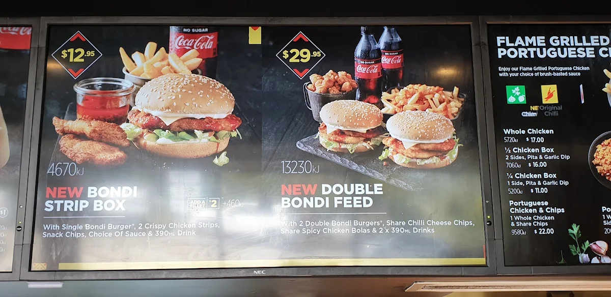 Menu, Oporto Casula Drive Thru