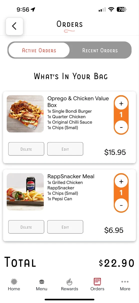 Menu, Oporto Casula Drive Thru