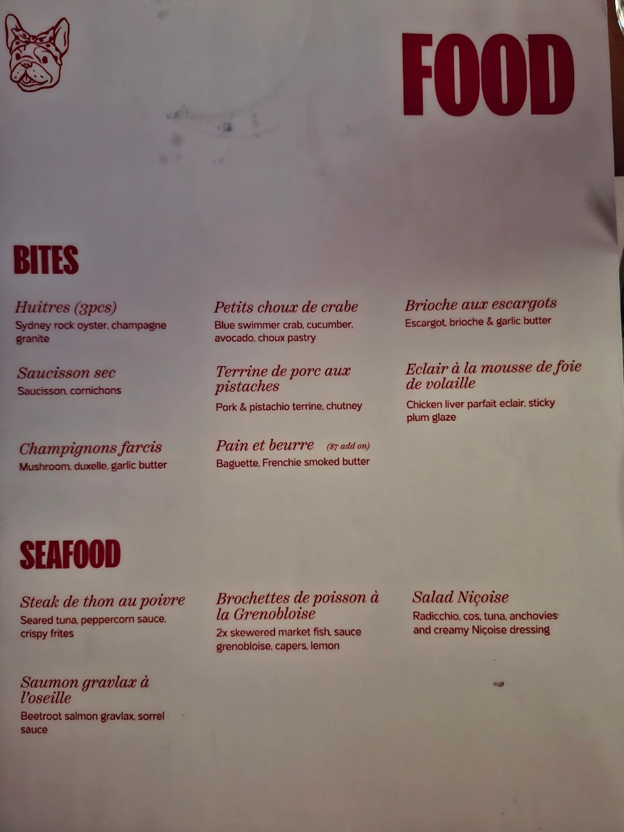Menu, Frenchie
