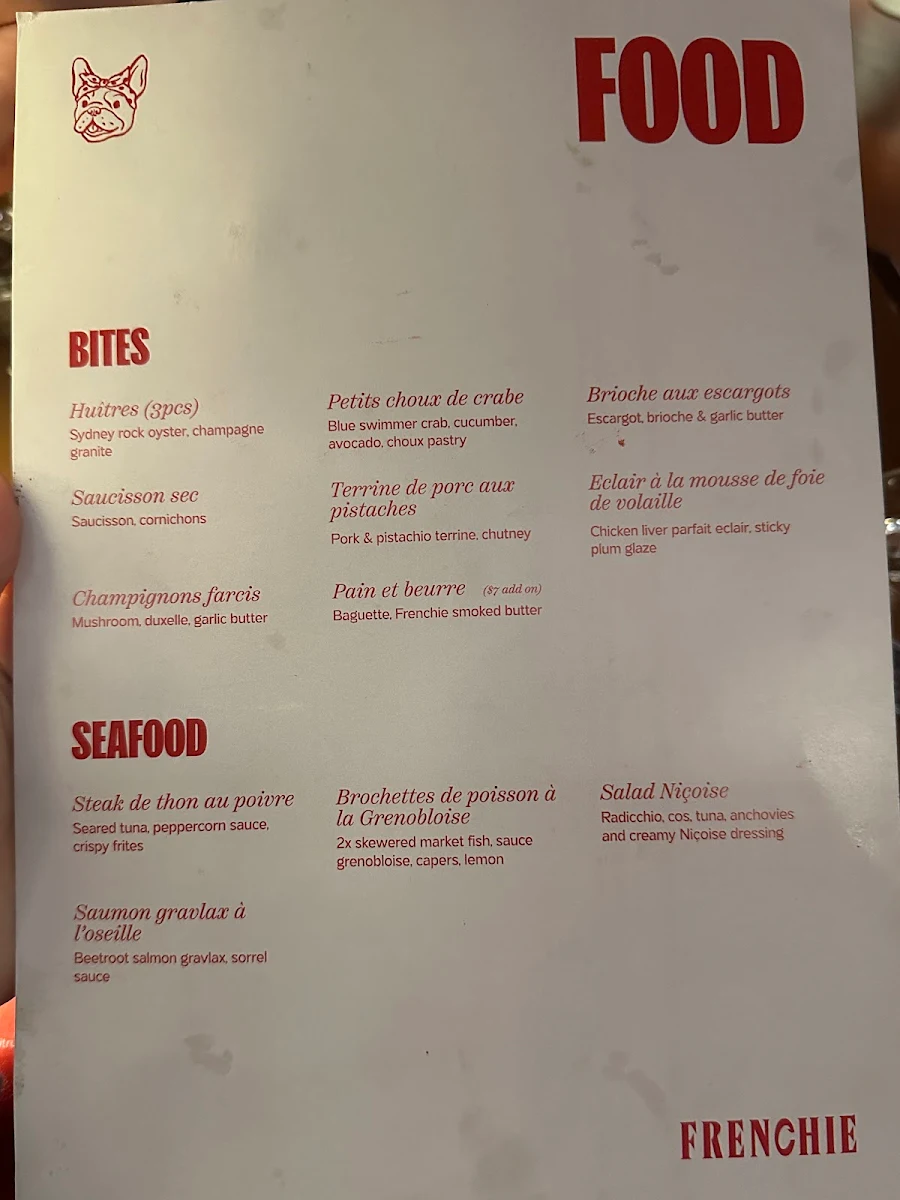 Menu, Frenchie